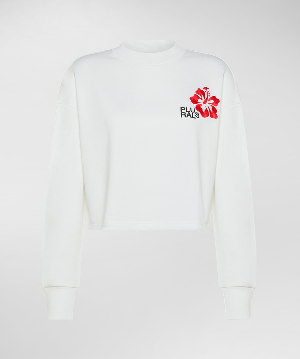 Peuterey Felpa cropped con ricamo al petto Sconto