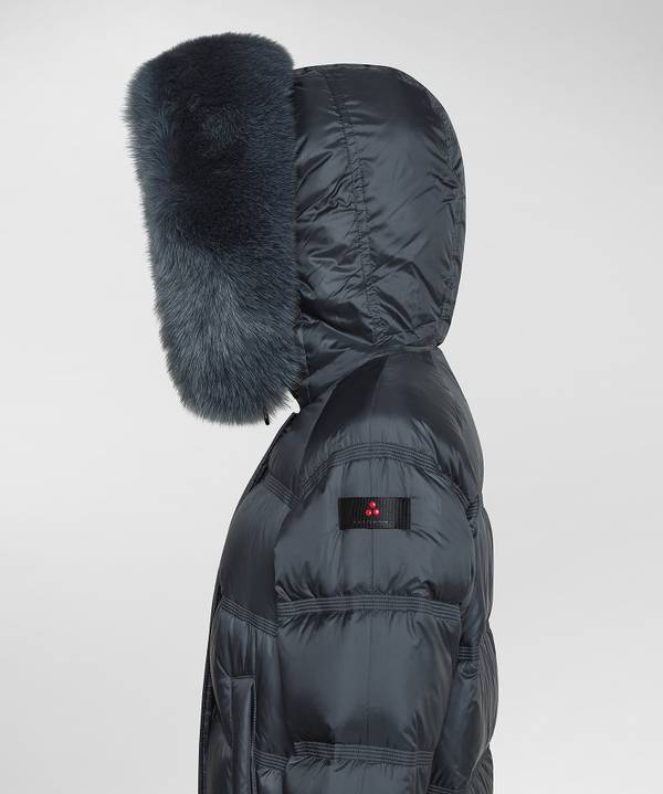 Peuterey Puffer Jacket Con Cappuccio Bordato In Pelliccia Convenienza