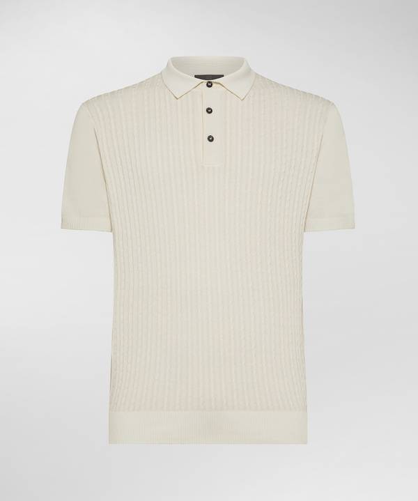 Peuterey Polo a treccia in tricot di cotone Online