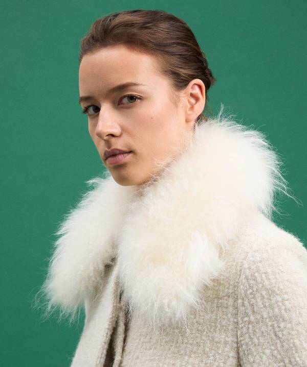 Peuterey Cappotto Lungo Con Collo In Capra Cashmere Italy