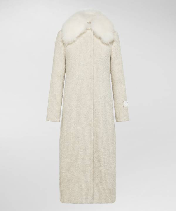 Peuterey Cappotto Lungo Con Collo In Capra Cashmere Italy