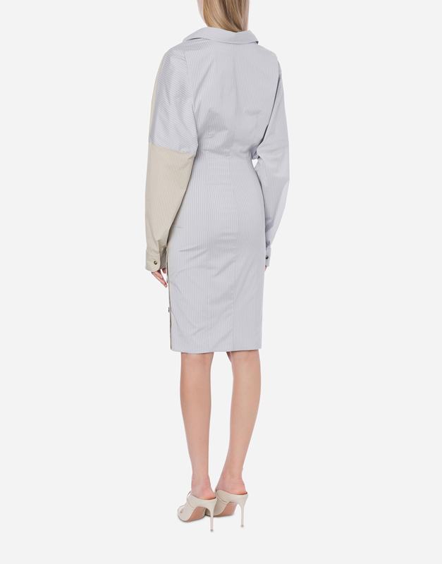Philosophy Di Lorenzo Serafini Abito in taffetà stretch rigato con bottoni Qualità
