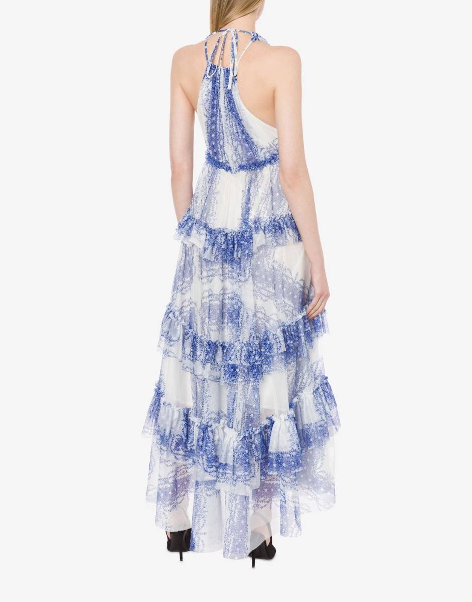 Philosophy Di Lorenzo Serafini Abito a balze in tulle stampato 2025
