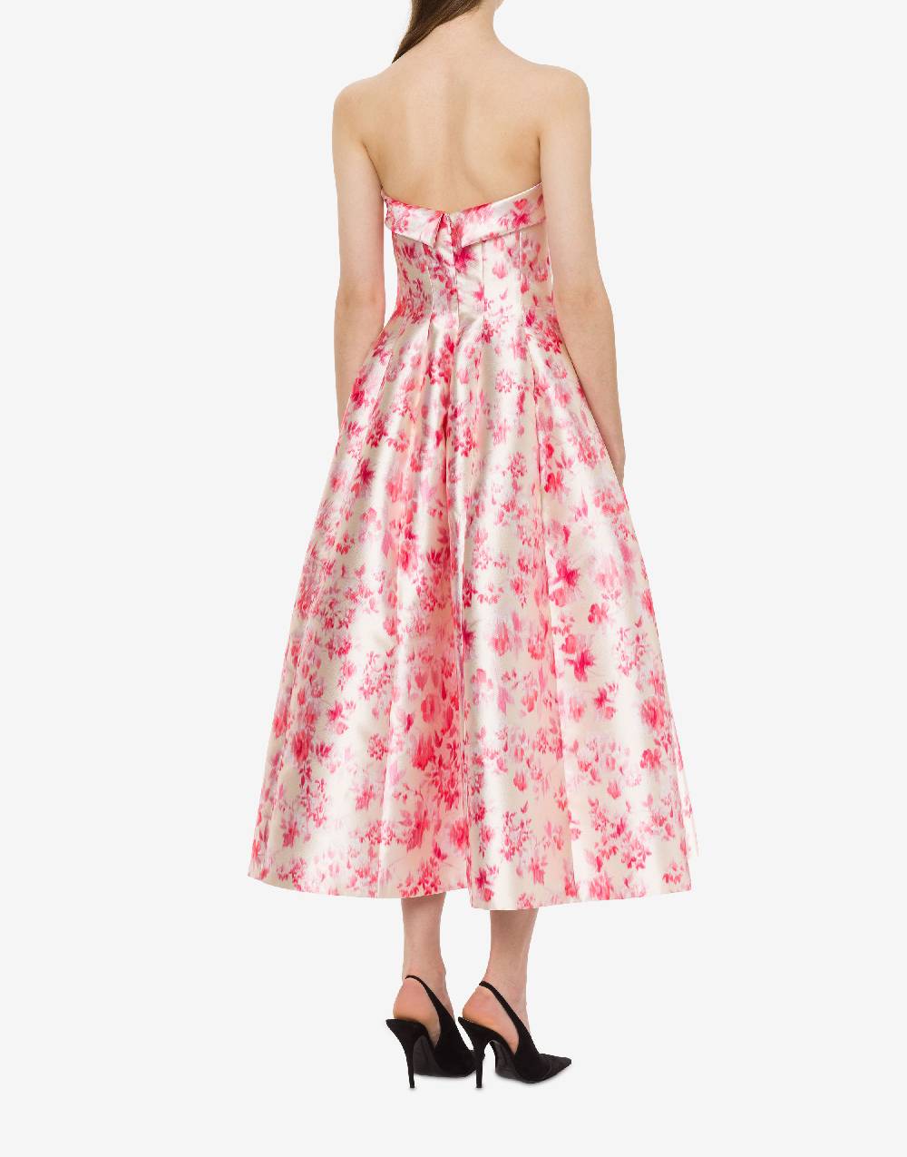 Philosophy Di Lorenzo Serafini Abito bustier in radzmir con stampa fiori 2025
