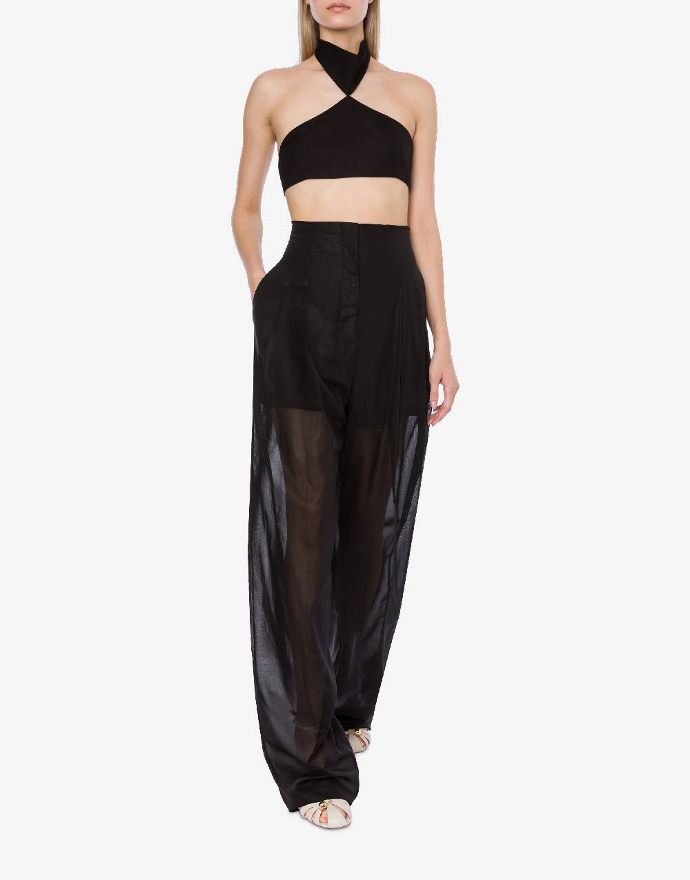 Philosophy Di Lorenzo Serafini Pantalone ampio in voile di lana Negozi Online