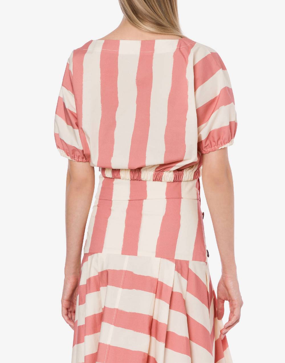 Philosophy Di Lorenzo Serafini Blusa crop a righe in cotone stretch Fino Al -60%