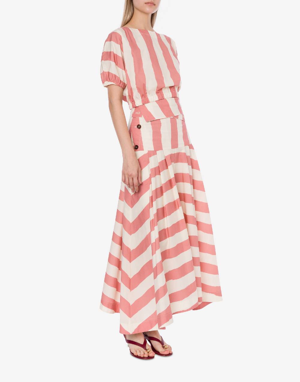 Philosophy Di Lorenzo Serafini Blusa crop a righe in cotone stretch Fino Al -60%