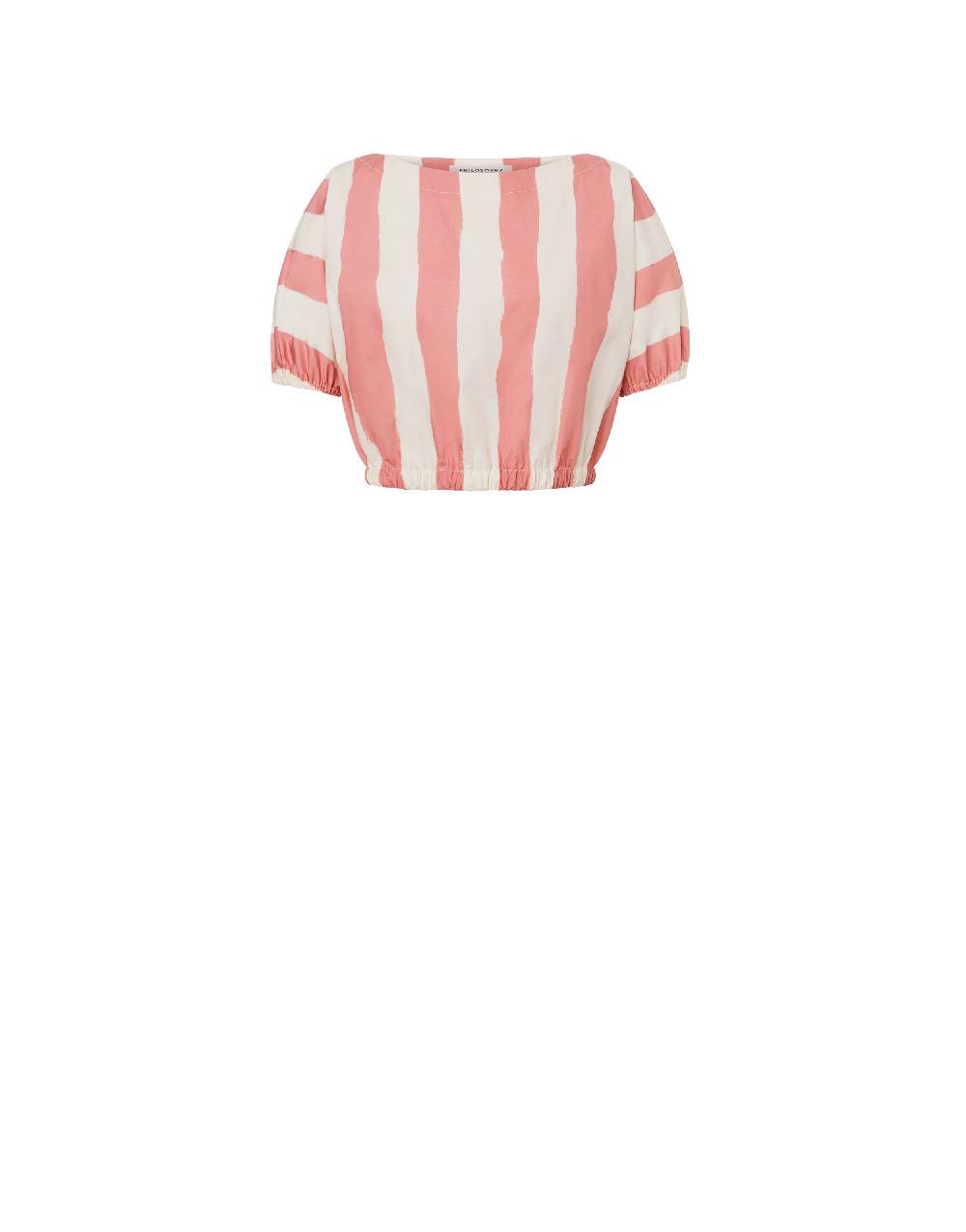 Philosophy Di Lorenzo Serafini Blusa crop a righe in cotone stretch Fino Al -60%