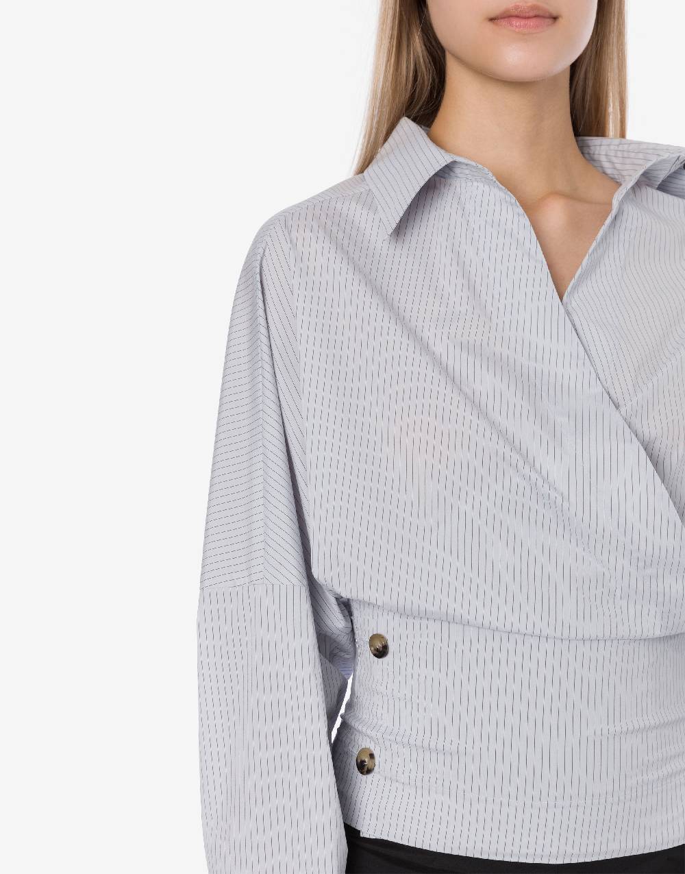 Philosophy Di Lorenzo Serafini Camicia in taffetà stretch con bottoni Prezzo Ridotto