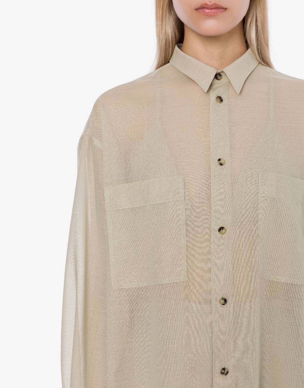 Philosophy Di Lorenzo Serafini Camicia oversize in voile di lana Sottocosto