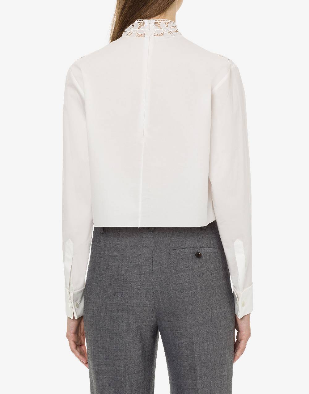 Philosophy Di Lorenzo Serafini Camicia crop in popeline con ricamo Vendita Economica