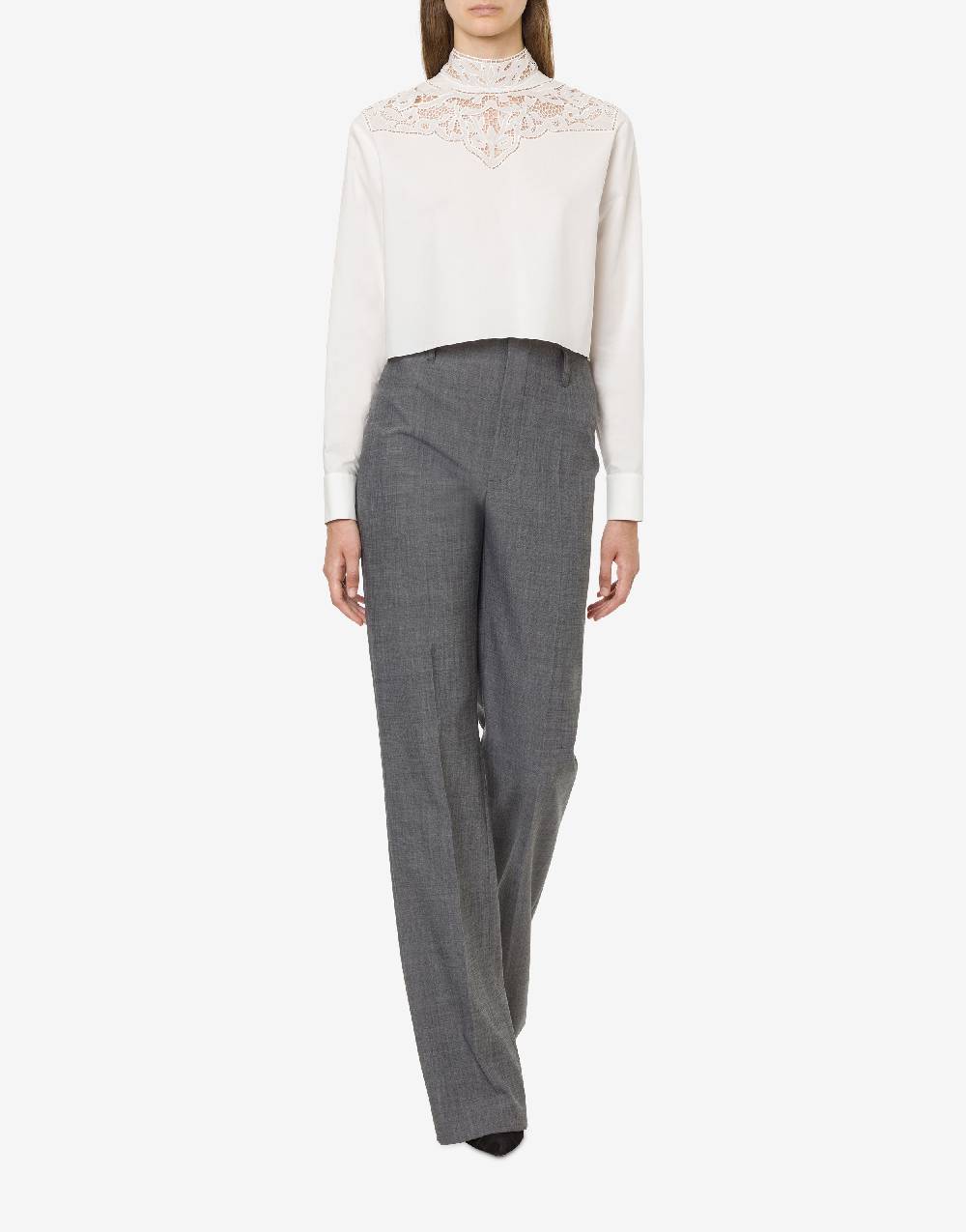 Philosophy Di Lorenzo Serafini Camicia crop in popeline con ricamo Vendita Economica