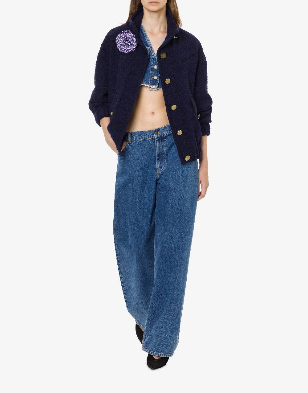 Philosophy Di Lorenzo Serafini Pantalone oversize in denim Saldi Di Fabbrica