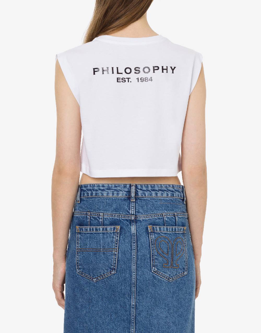 Philosophy Di Lorenzo Serafini Top crop in jersey con logo Negozio