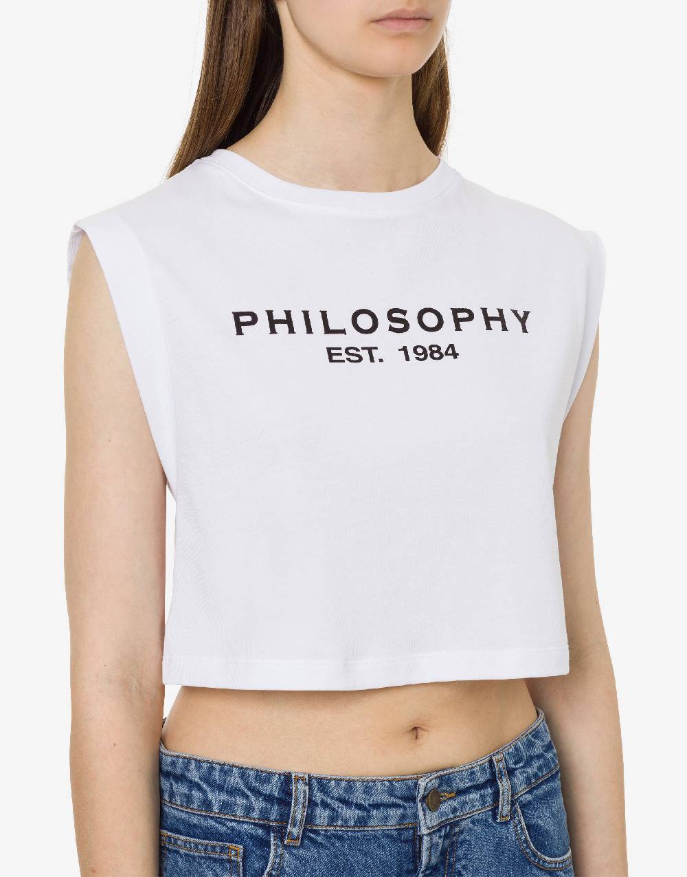 Philosophy Di Lorenzo Serafini Top crop in jersey con logo Negozio