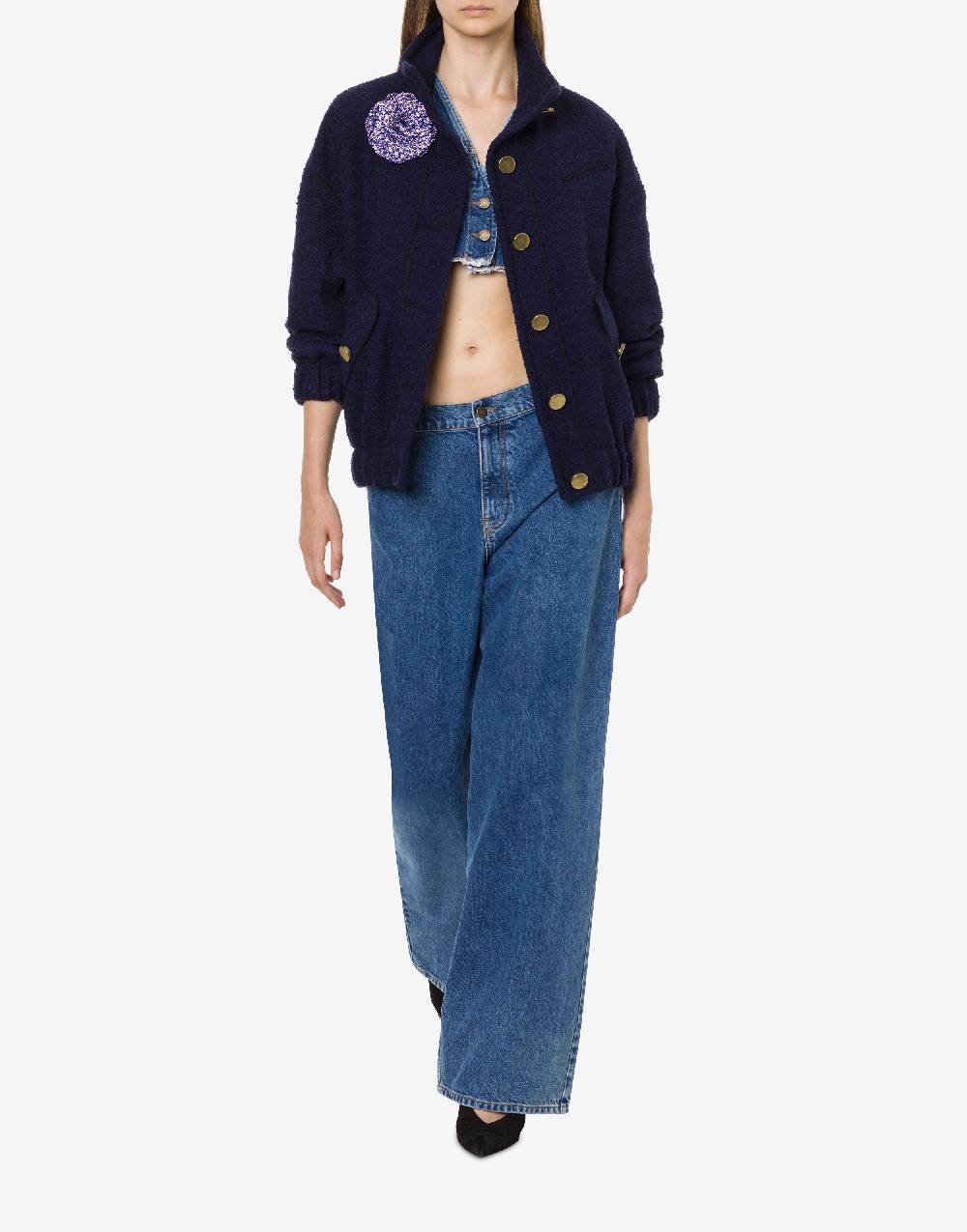 Philosophy Di Lorenzo Serafini Gilet crop in denim Moda