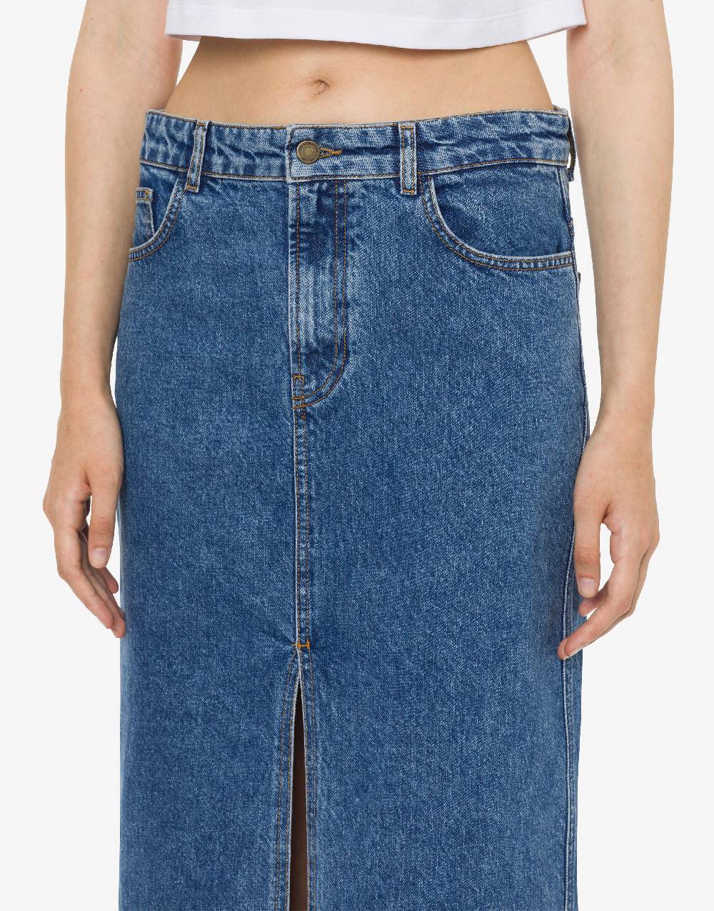 Philosophy Di Lorenzo Serafini Gonna in denim con spacco In Linea