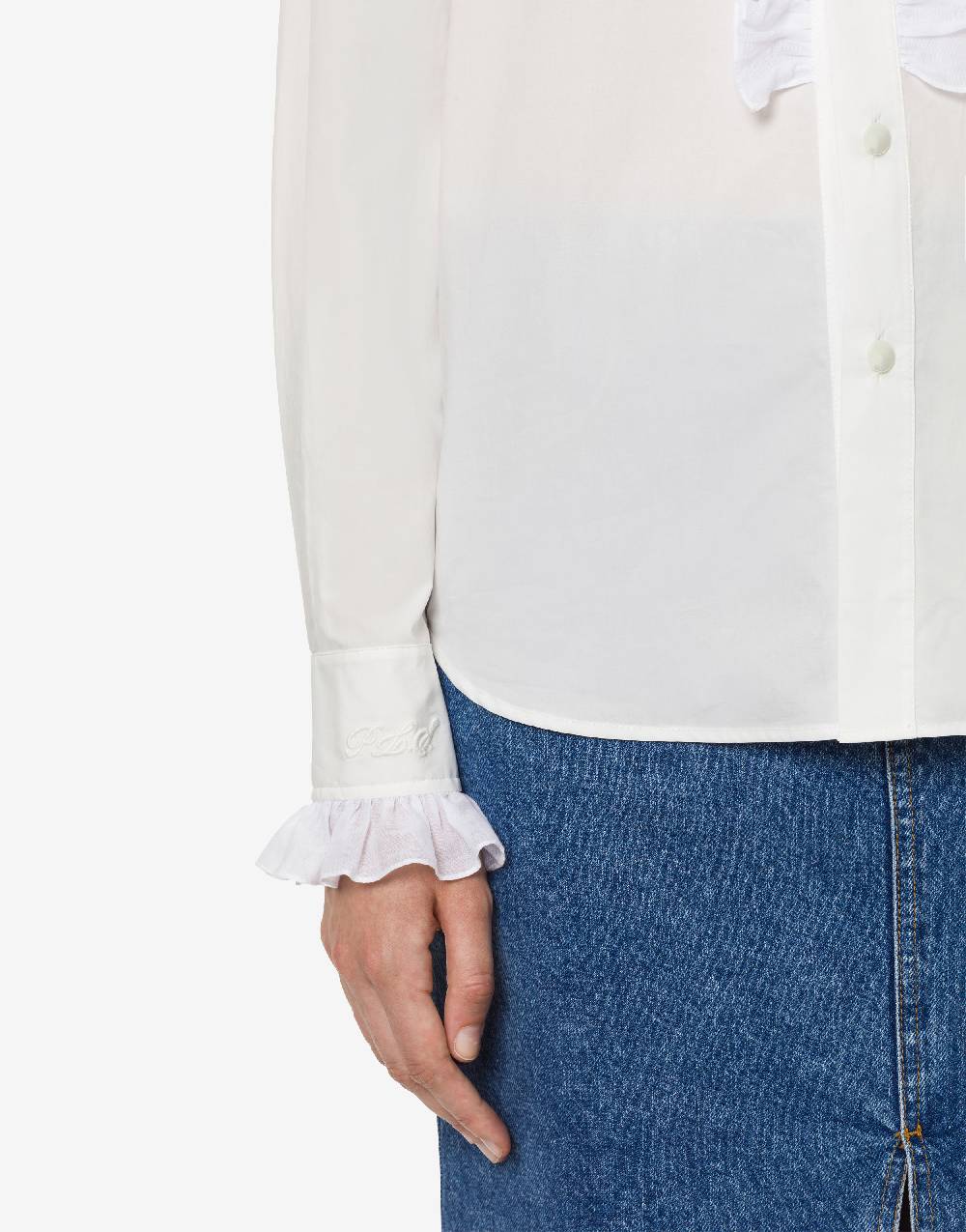 Philosophy Di Lorenzo Serafini Camicia in popeline con ruches Consegna Veloce