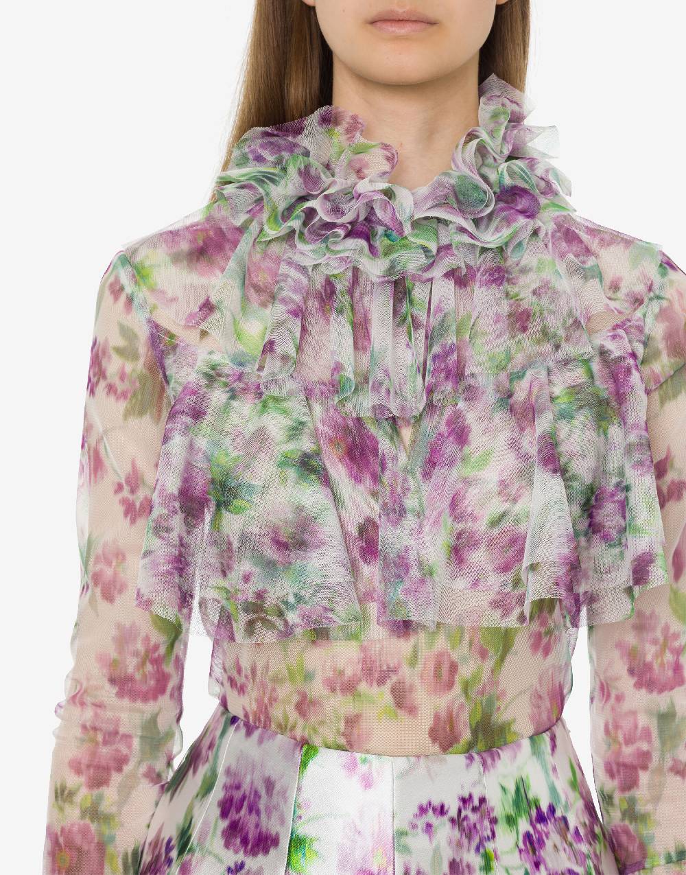 Philosophy Di Lorenzo Serafini Blusa in tulle con stampa fiori Shopping Online