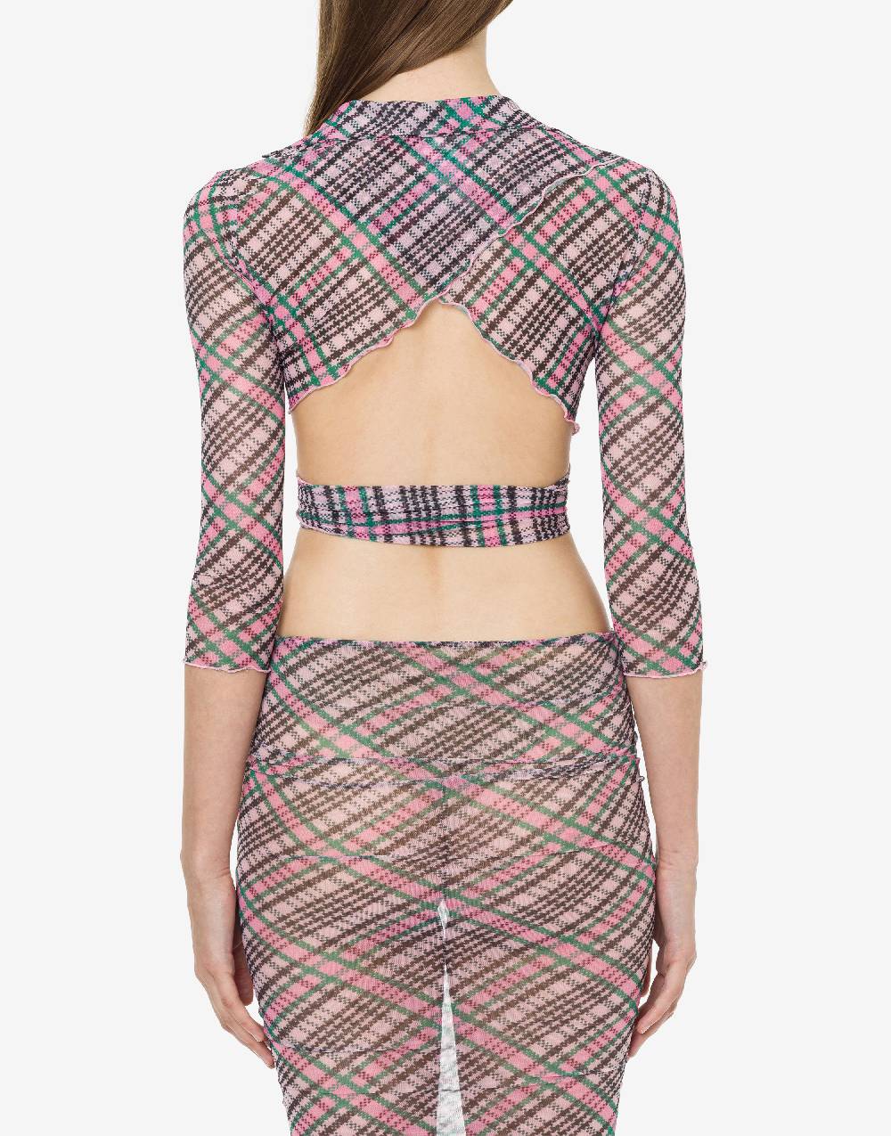 Philosophy Di Lorenzo Serafini Crop top beachwear in tulle Check Prezzo Ridotto