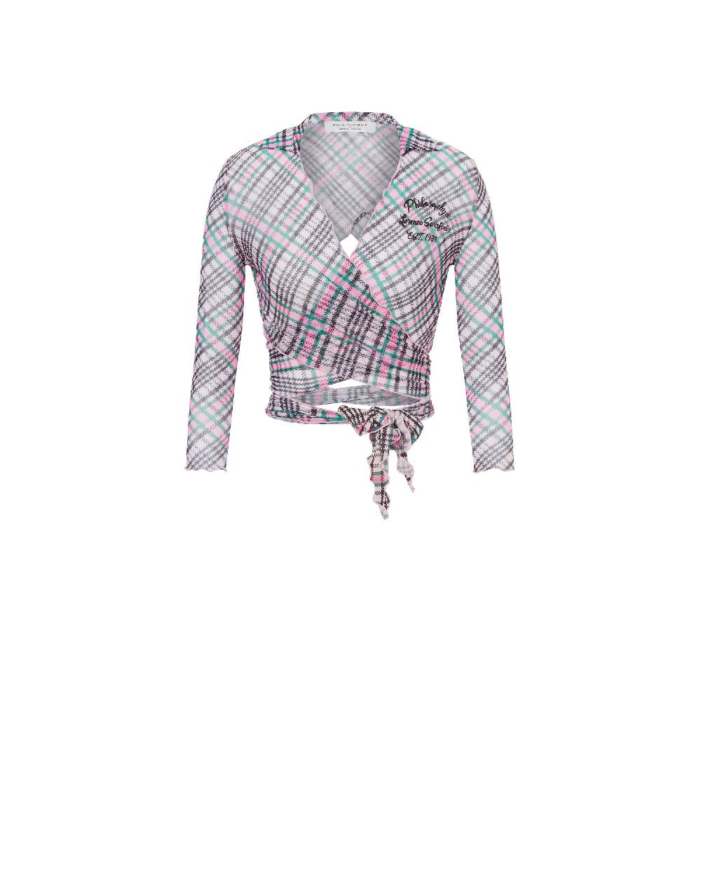 Philosophy Di Lorenzo Serafini Crop top beachwear in tulle Check Prezzo Ridotto