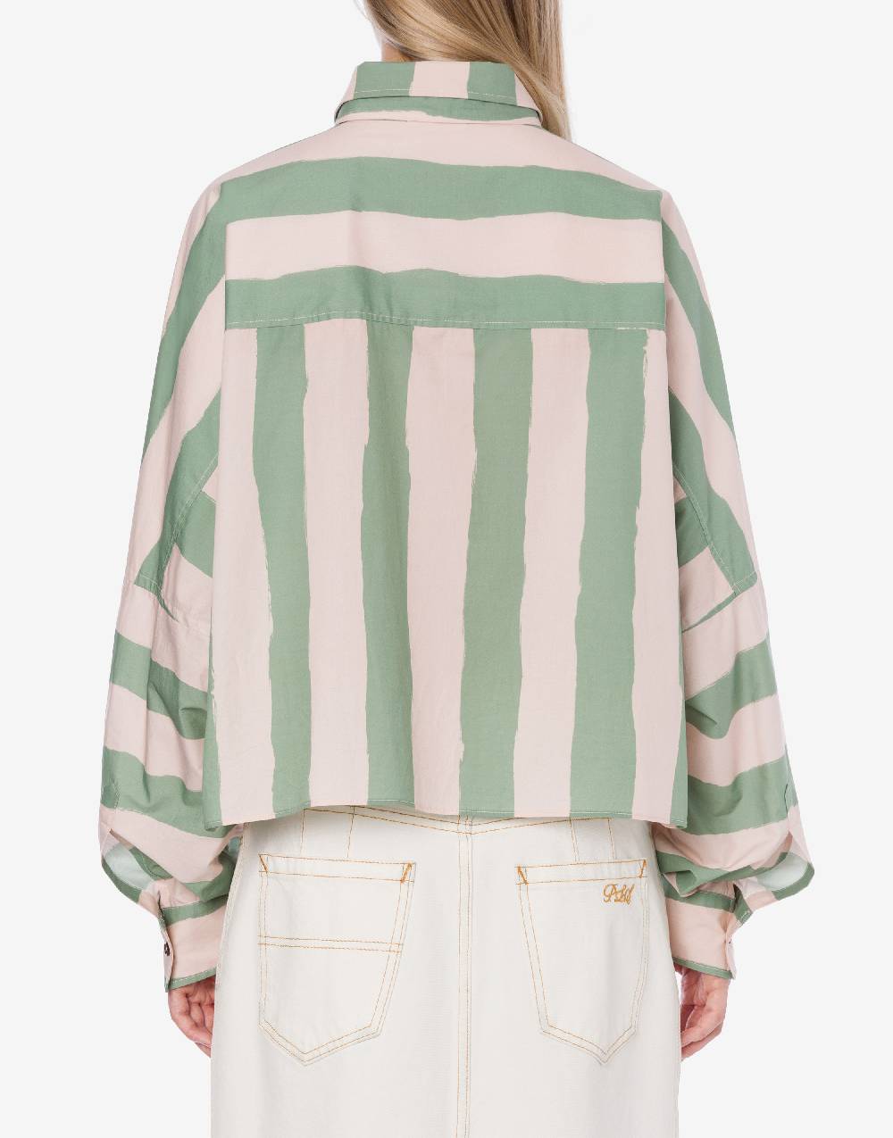 Philosophy Di Lorenzo Serafini Camicia crop a righe in cotone stretch In Saldo