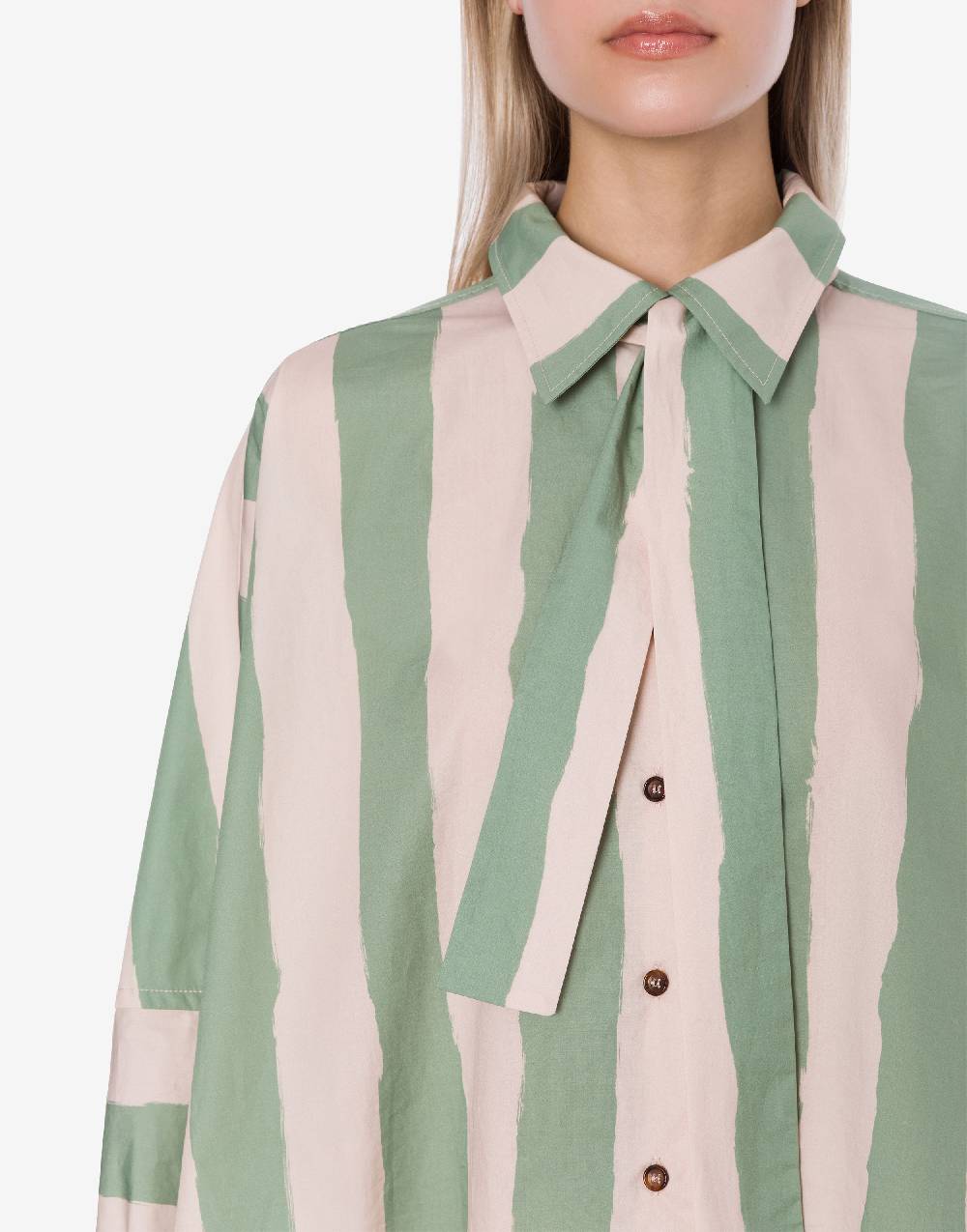 Philosophy Di Lorenzo Serafini Camicia crop a righe in cotone stretch In Saldo