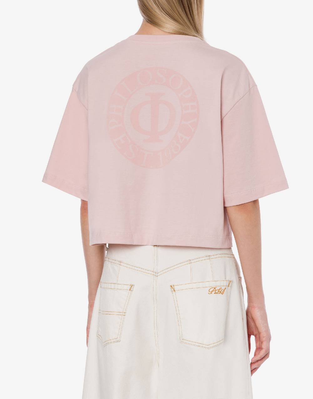 Philosophy Di Lorenzo Serafini T-shirt crop in jersey con logo Qualità