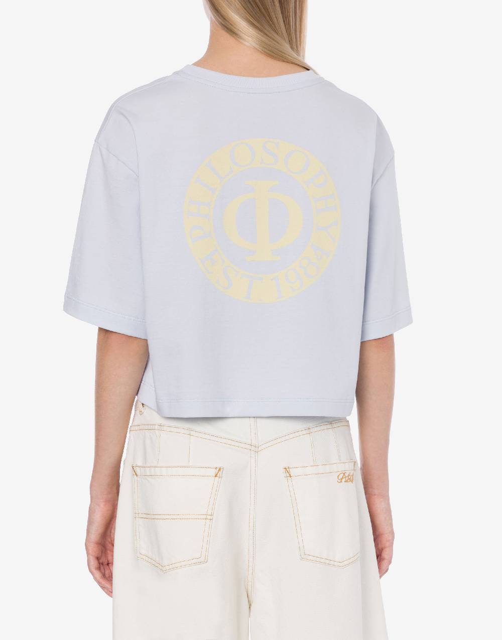 Philosophy Di Lorenzo Serafini T-shirt crop in jersey con logo Vendita