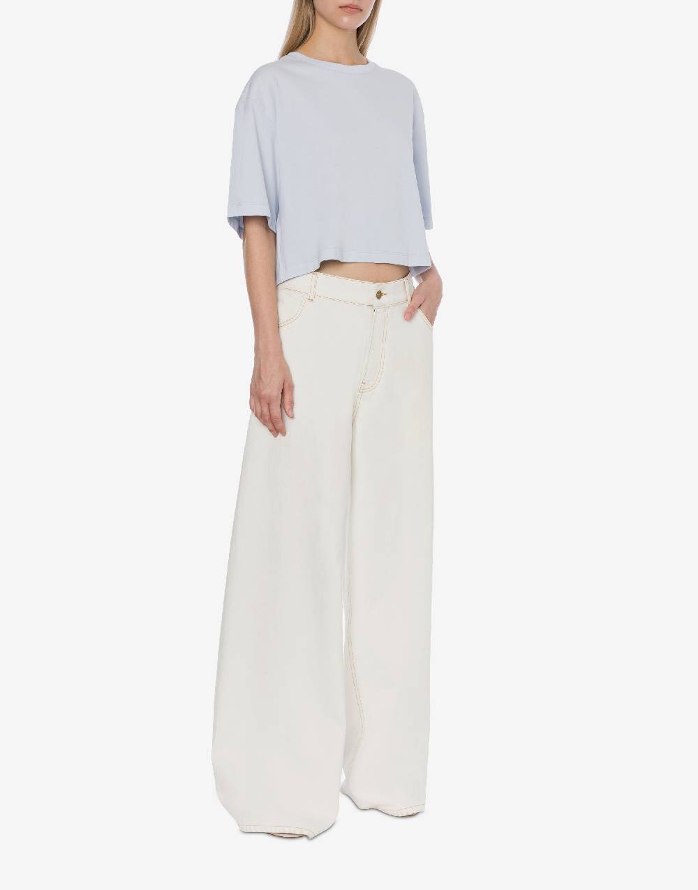 Philosophy Di Lorenzo Serafini T-shirt crop in jersey con logo Vendita