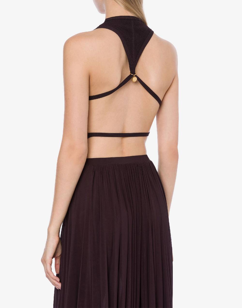 Philosophy Di Lorenzo Serafini Top crop a costine stretch con piercing Economico