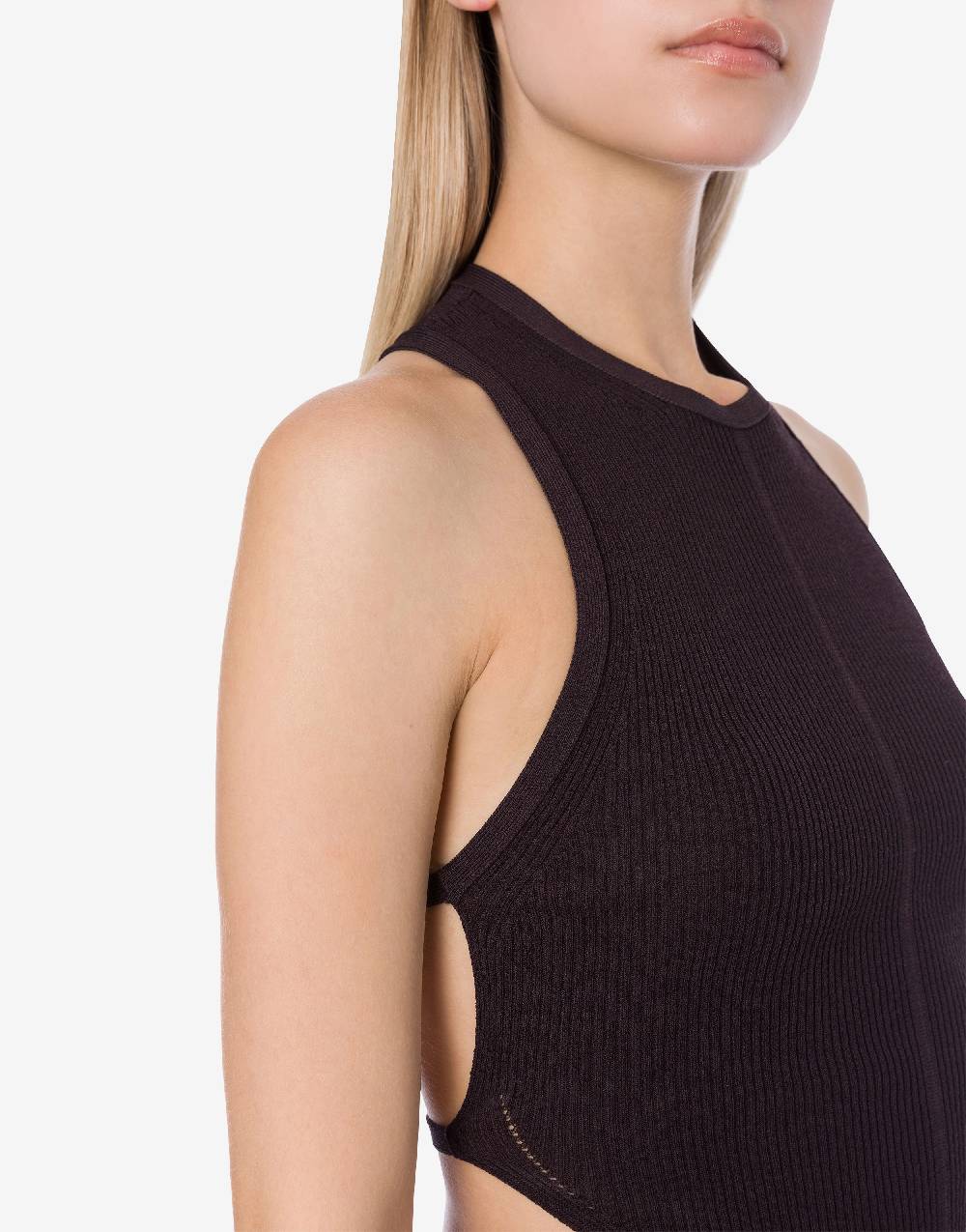 Philosophy Di Lorenzo Serafini Top crop a costine stretch con piercing Economico