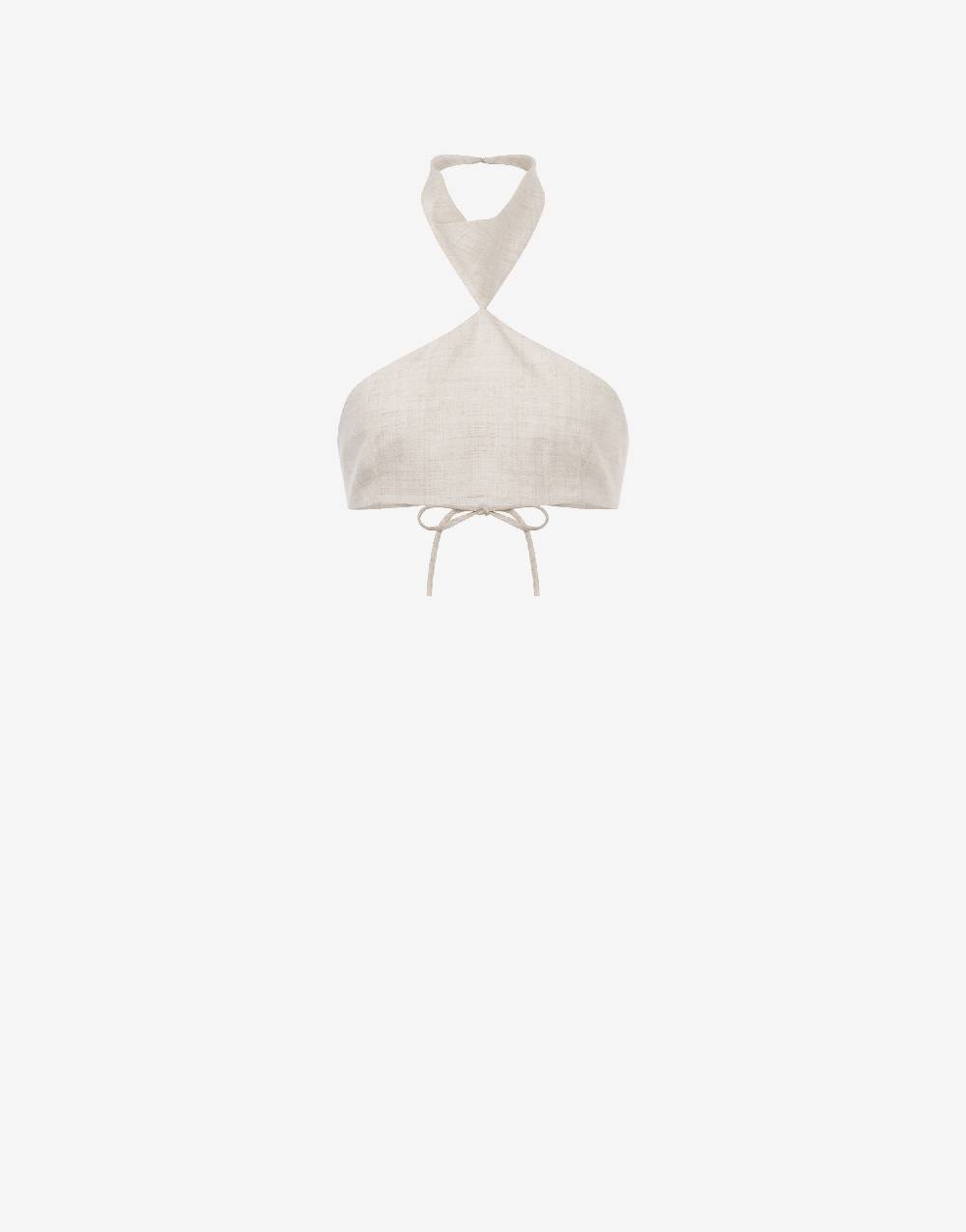 Philosophy Di Lorenzo Serafini Crop top in tela di misto lino In Vendita