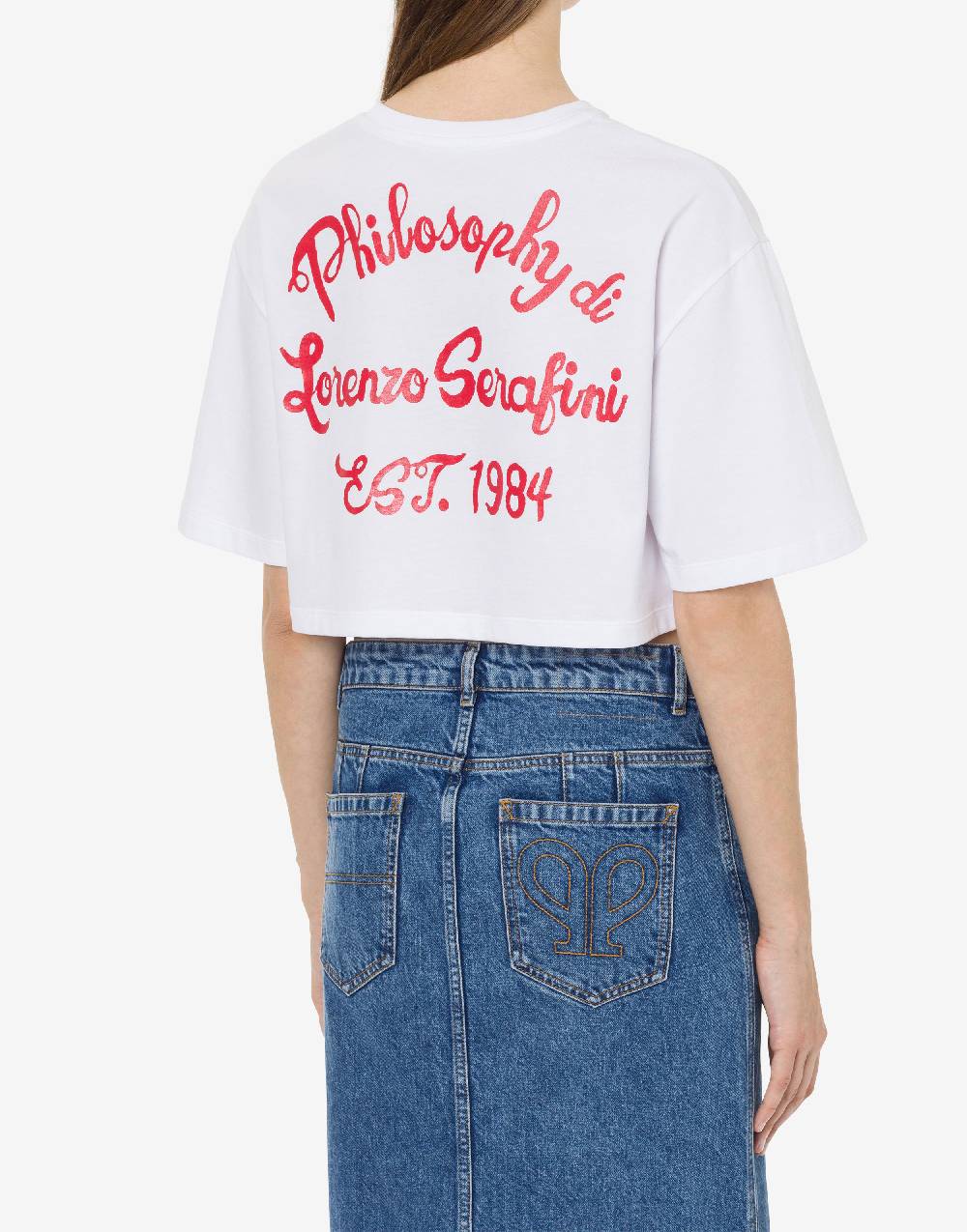 Philosophy Di Lorenzo Serafini T-shirt cropped con stampa logo In Linea