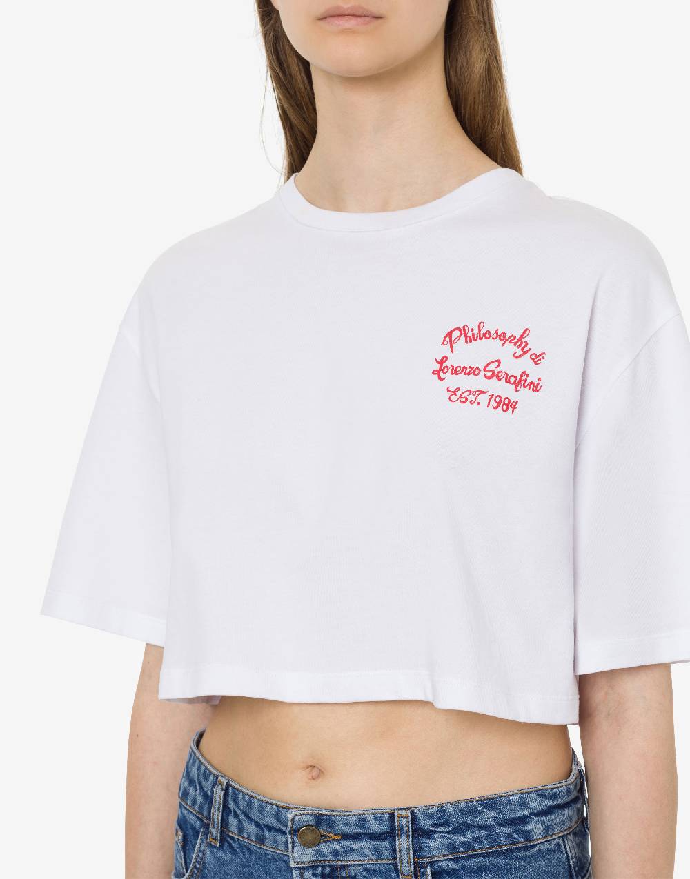 Philosophy Di Lorenzo Serafini T-shirt cropped con stampa logo In Linea