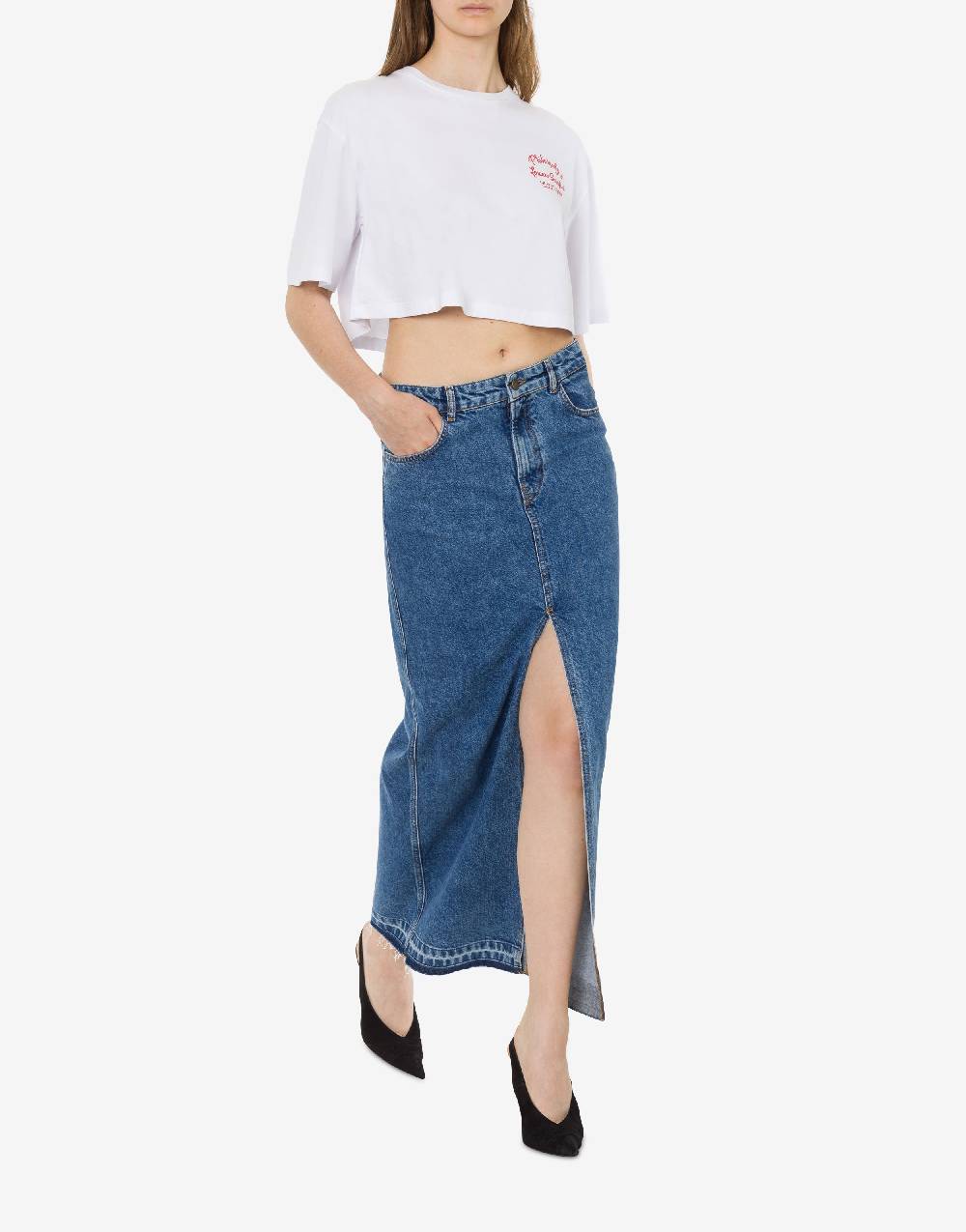 Philosophy Di Lorenzo Serafini T-shirt cropped con stampa logo In Linea