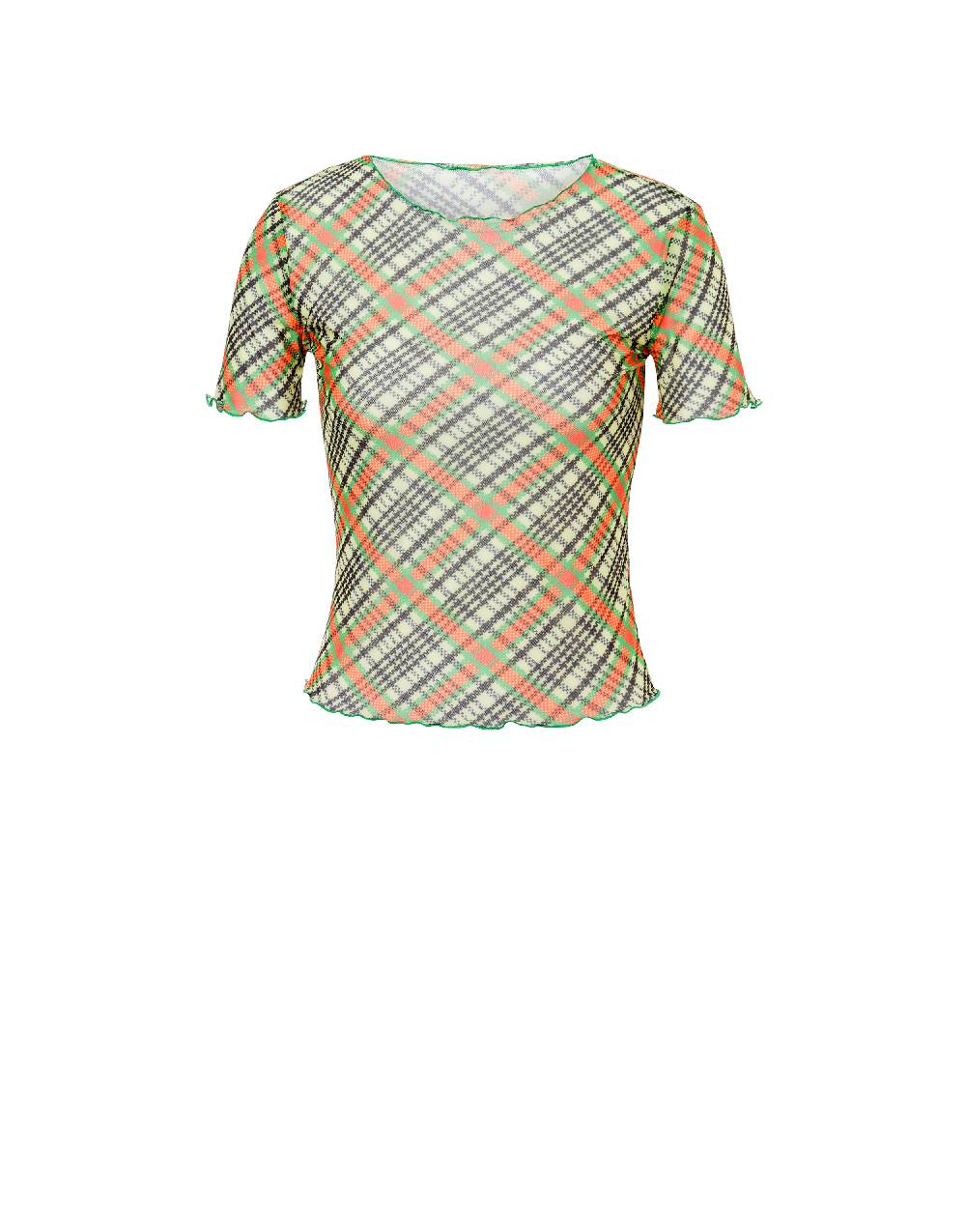 Philosophy Di Lorenzo Serafini T-shirt beachwear in tulle Check Nuovo