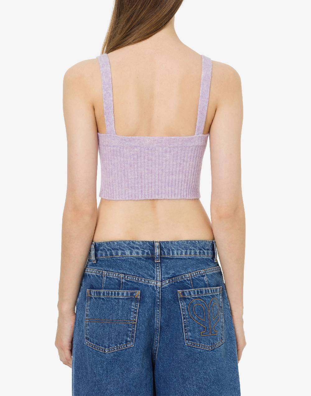 Philosophy Di Lorenzo Serafini Crop top in baby alpaca e lana Doppia P Pezzi Unici