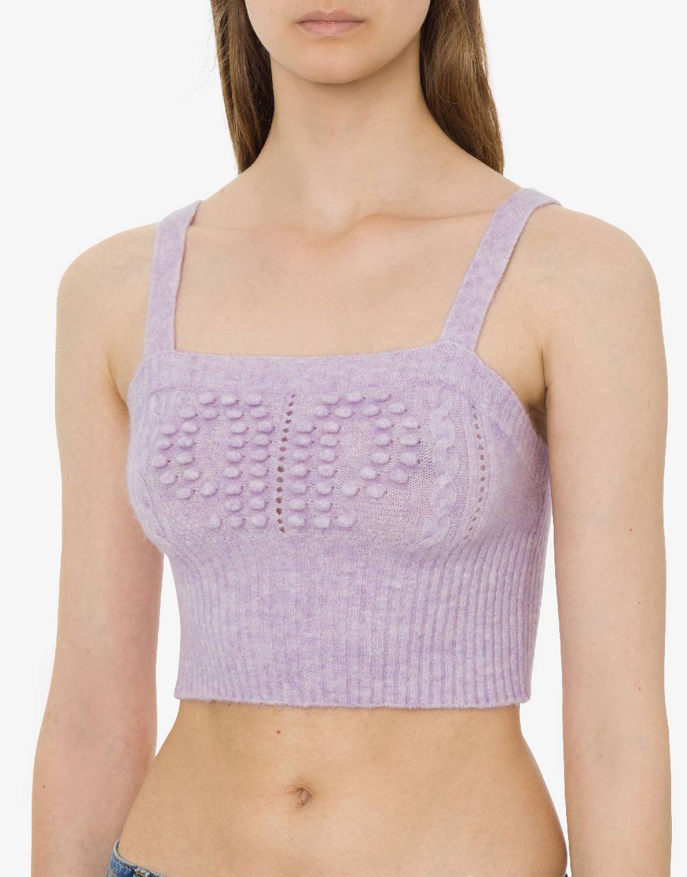 Philosophy Di Lorenzo Serafini Crop top in baby alpaca e lana Doppia P Pezzi Unici