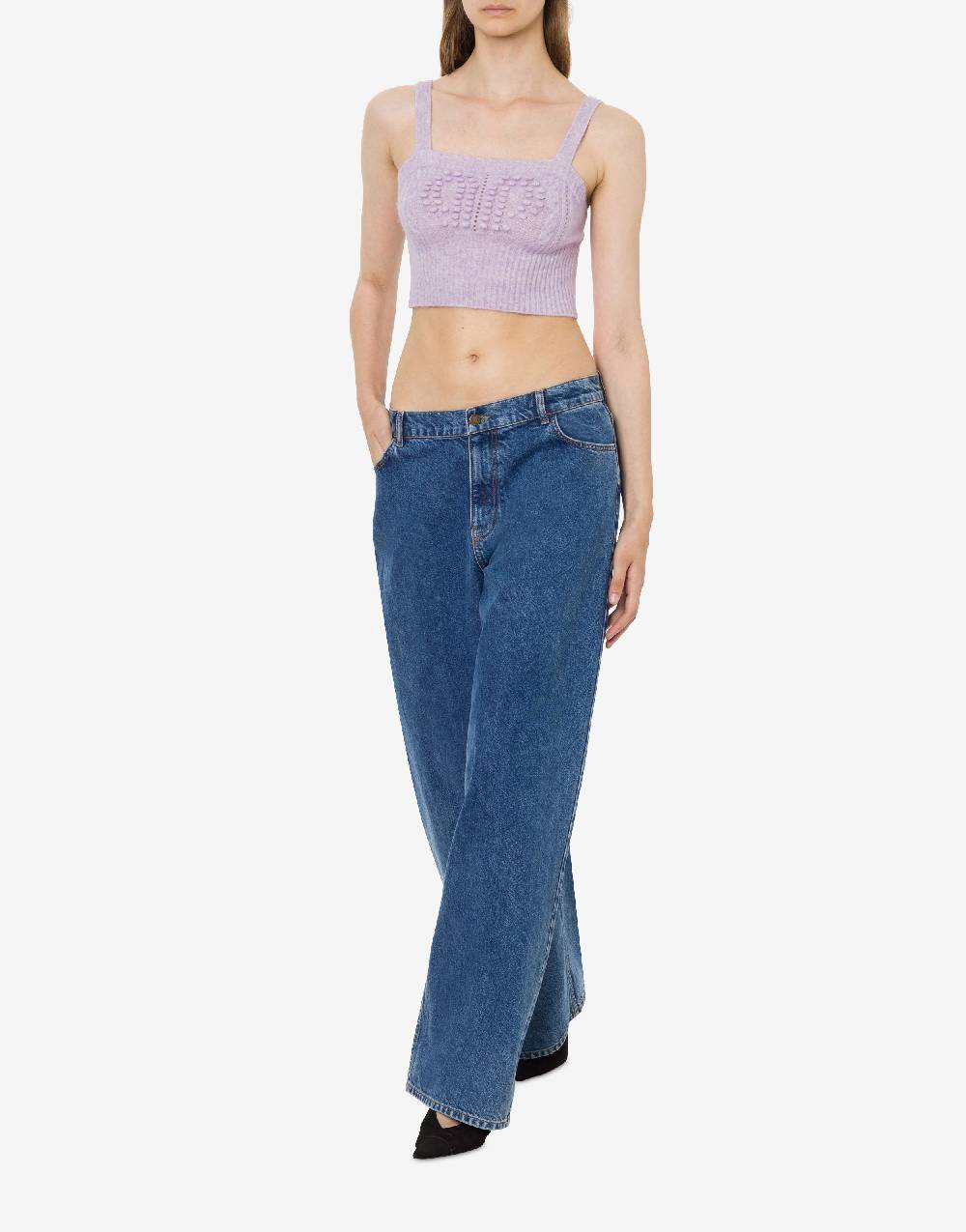 Philosophy Di Lorenzo Serafini Crop top in baby alpaca e lana Doppia P Pezzi Unici
