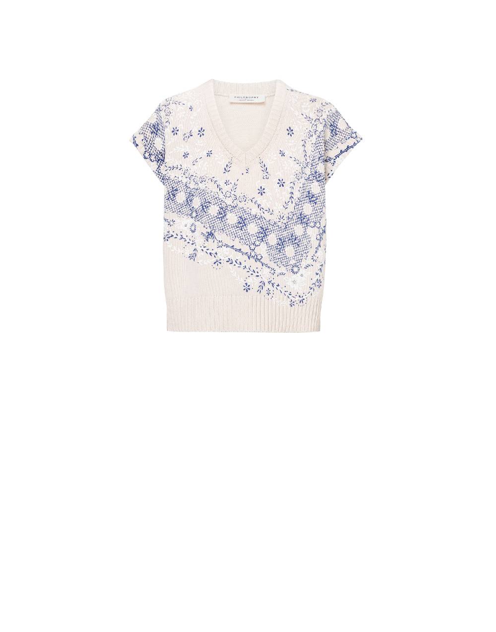 Philosophy Di Lorenzo Serafini Top in maglia con stampa Soddisfazione Garantita