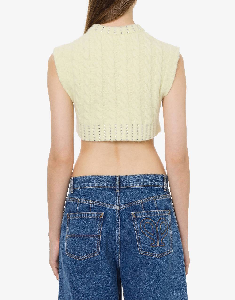 Philosophy Di Lorenzo Serafini Crop top in baby alpaca e lana con strass Qualità Garantita