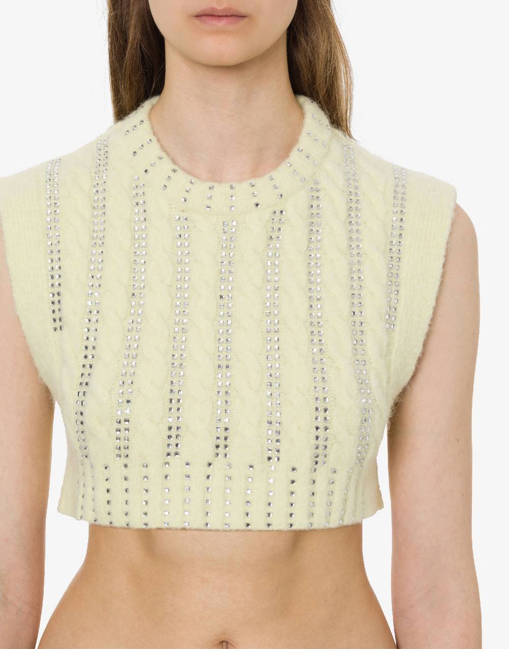 Philosophy Di Lorenzo Serafini Crop top in baby alpaca e lana con strass Qualità Garantita