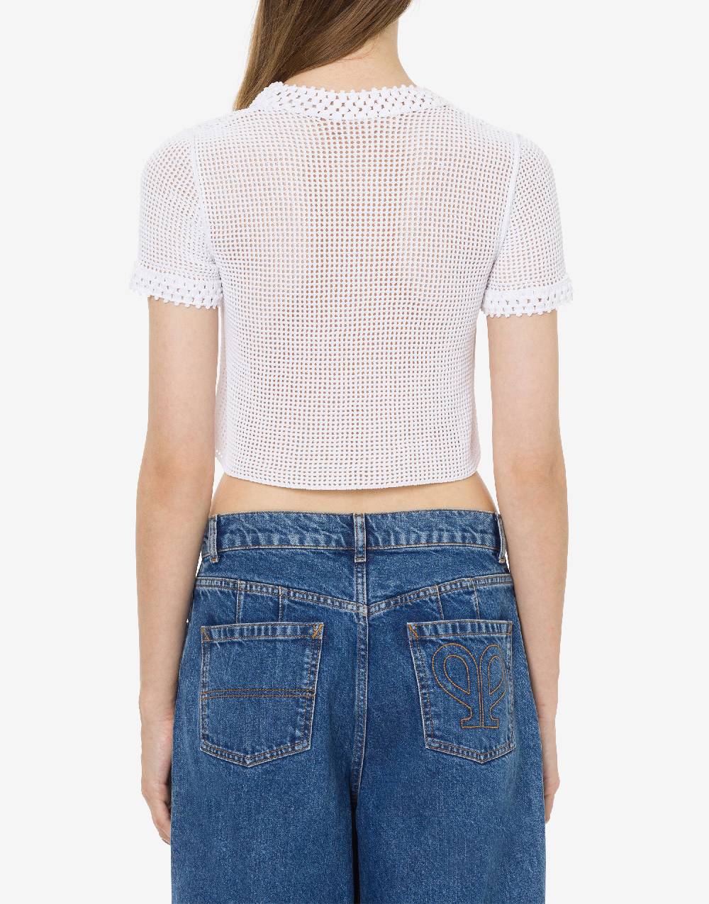 Philosophy Di Lorenzo Serafini Maglia crop in rete stretch Doppia P Negozi Online