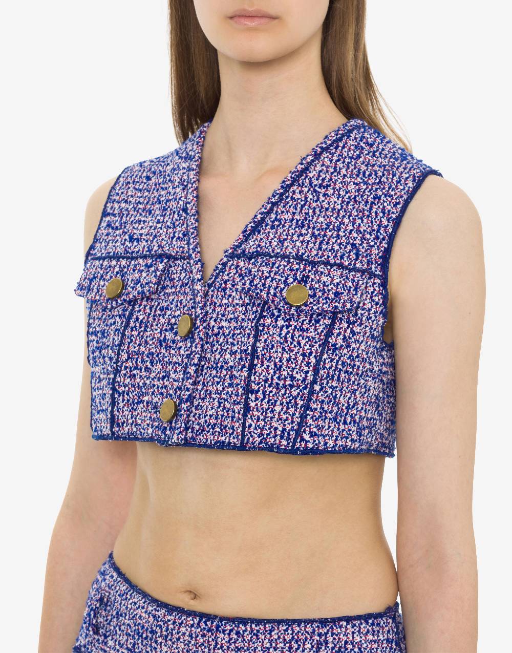 Philosophy Di Lorenzo Serafini Gilet crop in stuoia bouclé Fino Al -60%