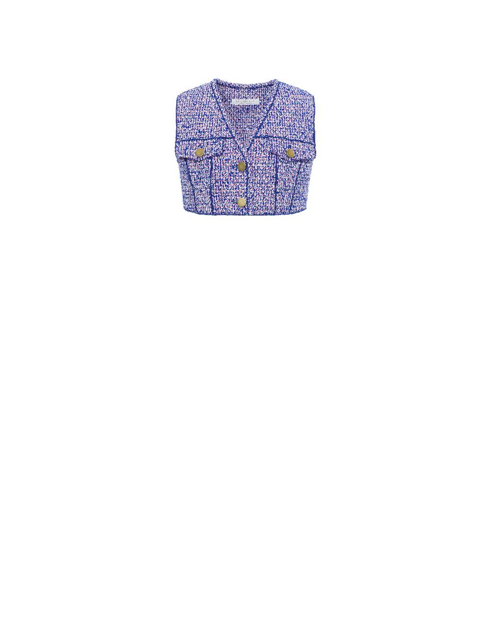 Philosophy Di Lorenzo Serafini Gilet crop in stuoia bouclé Fino Al -60%