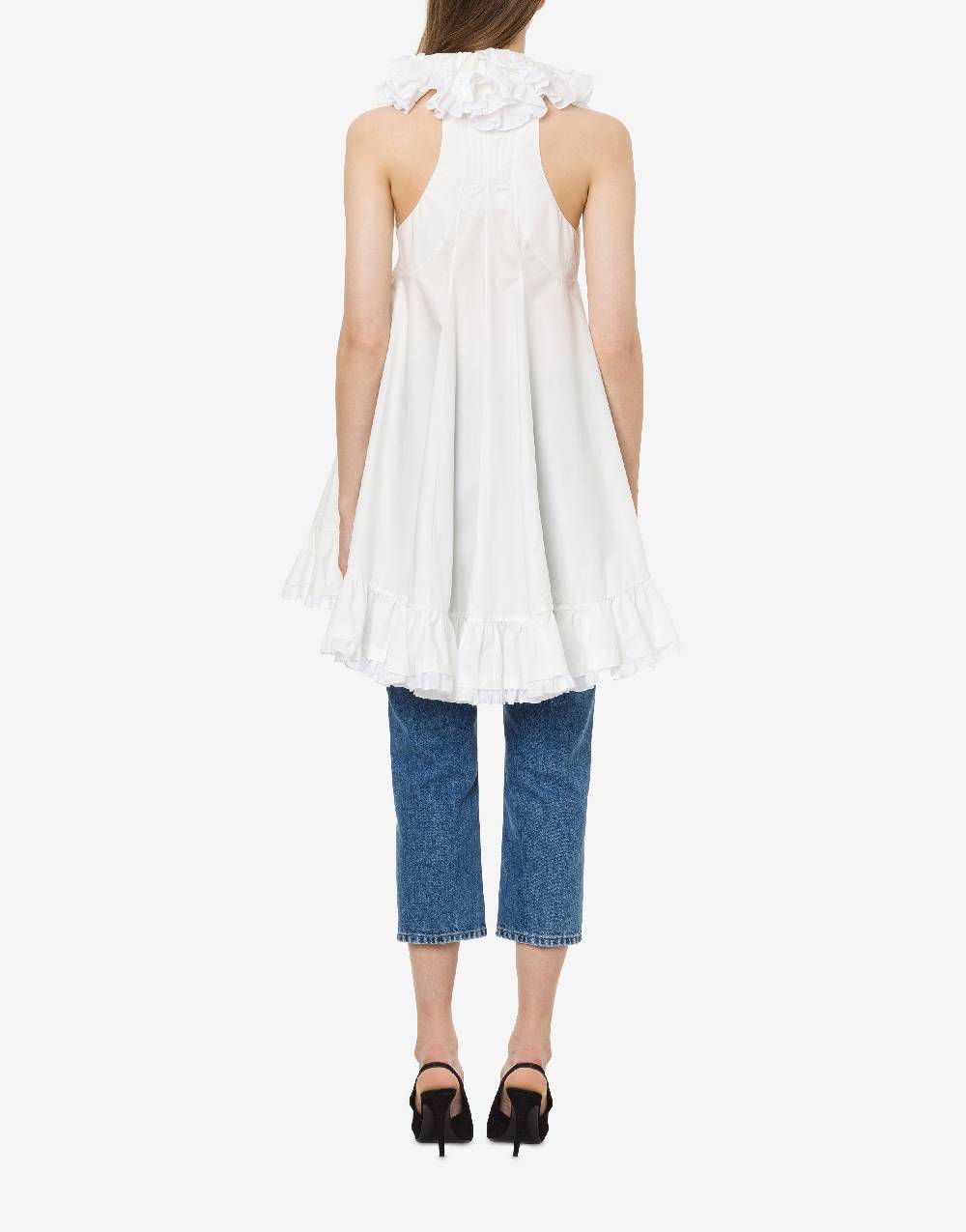 Philosophy Di Lorenzo Serafini Top gilet in popeline con ruches Sottocosto