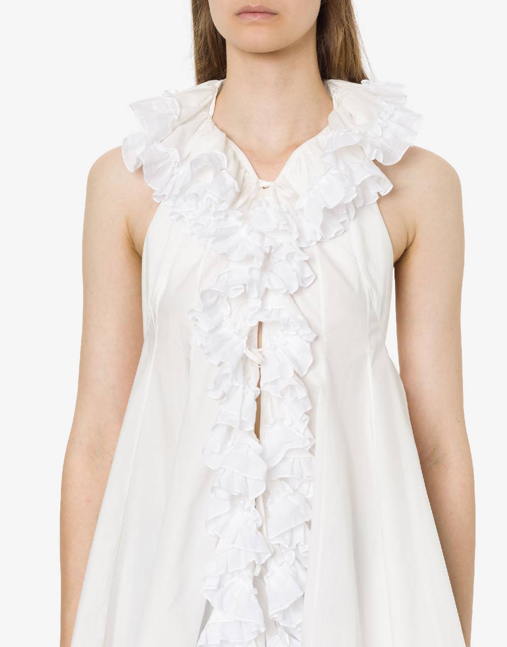 Philosophy Di Lorenzo Serafini Top gilet in popeline con ruches Sottocosto