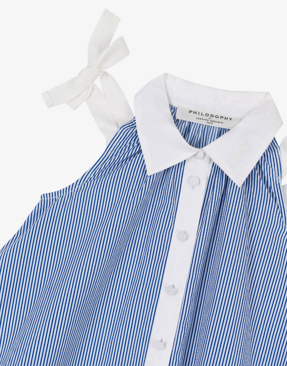Philosophy Di Lorenzo Serafini Kids abito in popeline rigato con fiocchi Negozio