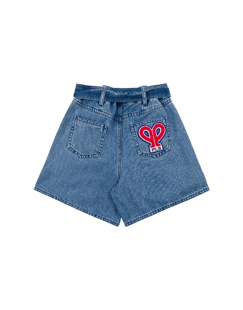 Philosophy Di Lorenzo Serafini Kids short in denim con patch 'doppia P' 2025